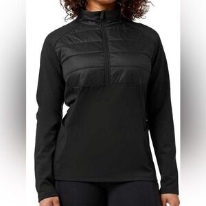 32 degrees women’s heat halftime zip fleece lined stretch active top, black SZ M